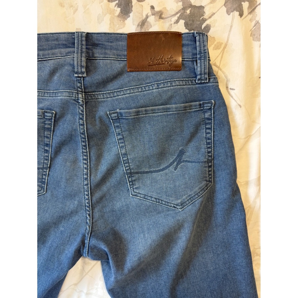 34 Heritage Courage Mid Rise Straight Leg Pants Blue Textured 30x34 Mens